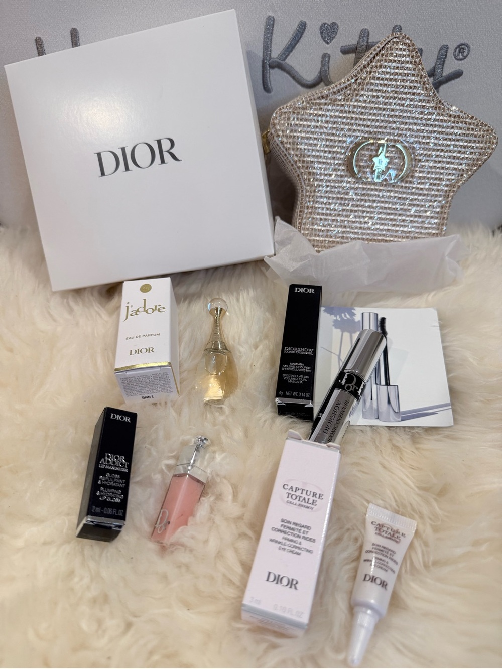 Dior holiday star pouch with beauty samples